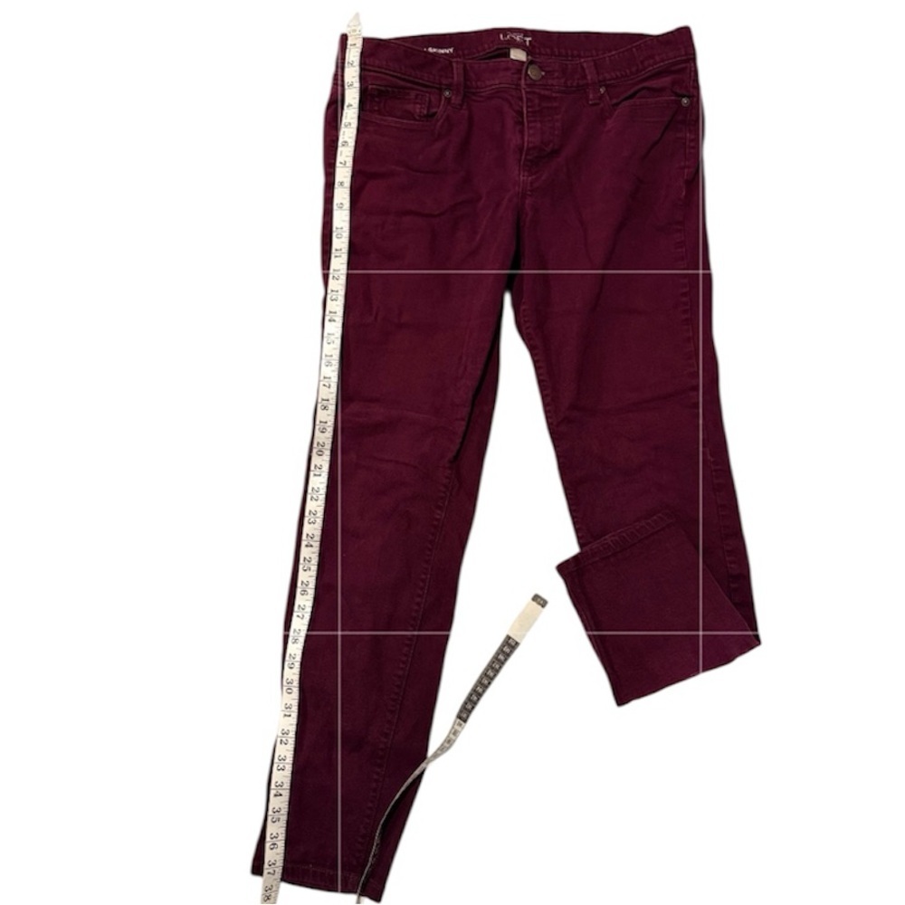 Loft modern skinny Burgundy Jeans size 12 - Picture 5 of 8